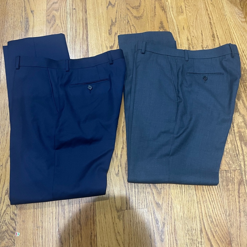 2 Lauren Ralph Lauren Navy Blue and Drk Gray Pants Sz 34W x 32L